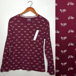 Croft & Barrow NEW Bicycle Print Classic Tee Shirt Sz M